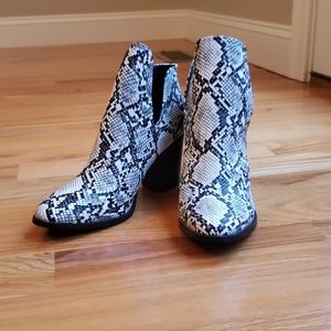 Faux Snakeskin Booties